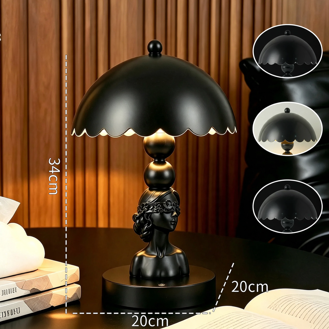 Blindfold Girl Table Lamp, ABS, black