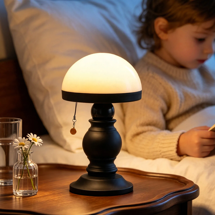 French mushroom table lamp with pull switch