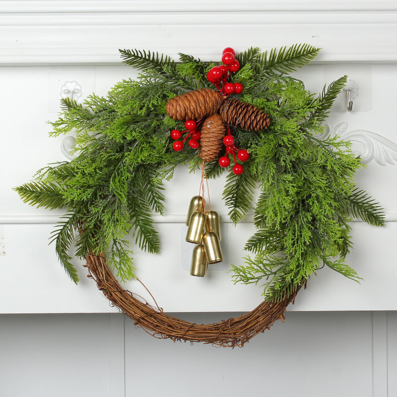 Christmas wreath with bells in country house style