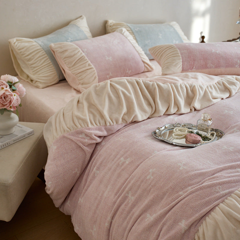 French, warm plush bedding set, 4-piece