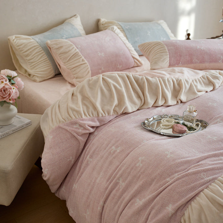 French, warm plush bedding set, 4-piece