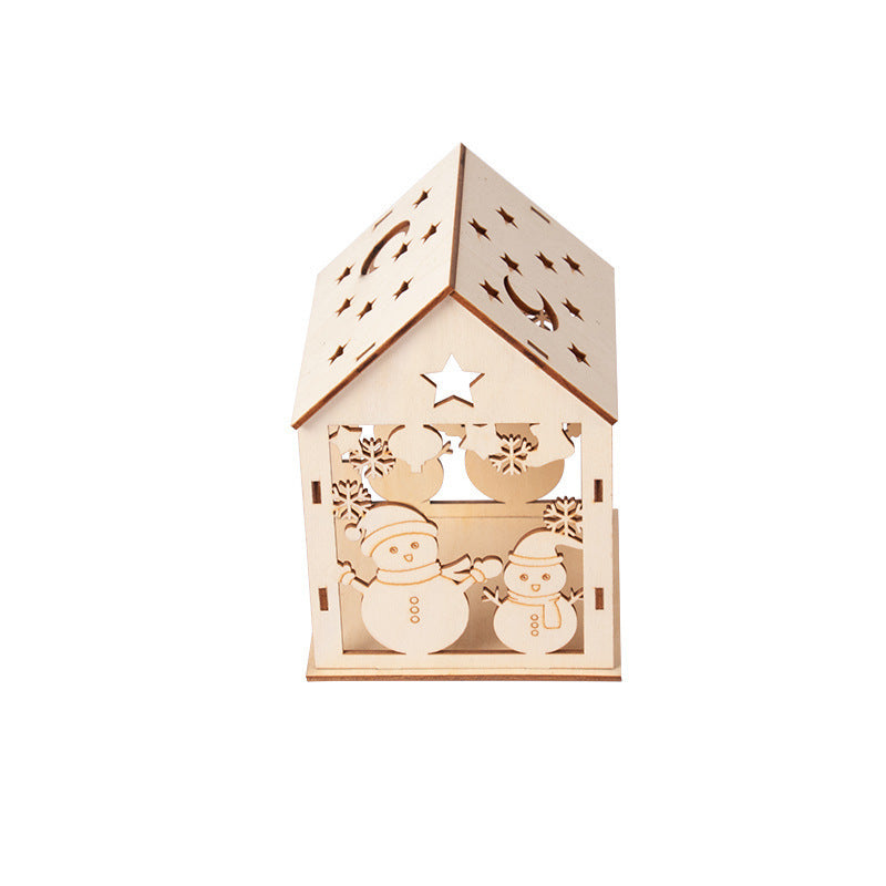 Decorative wooden house with Christmas motifs