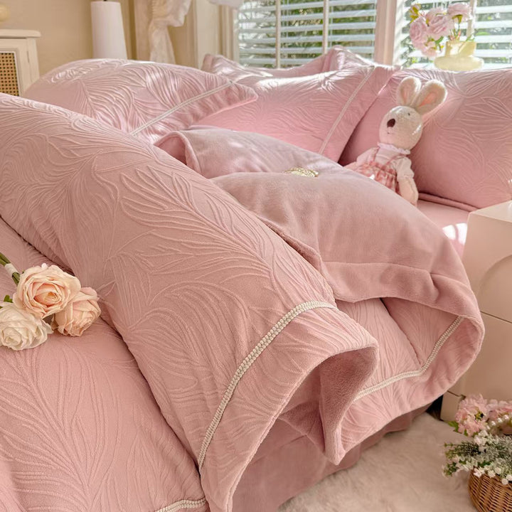 Milk fiber fleece bedding set, antistatic, 4-piece