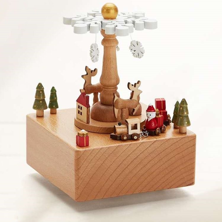 Solid wood music box made of beech wood