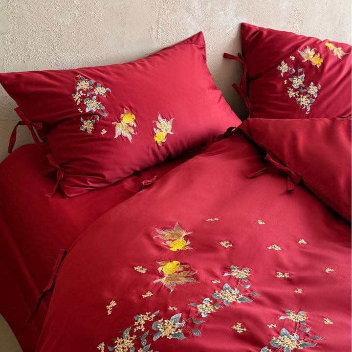 4-piece bedding set, 100s long-staple cotton, floral pattern