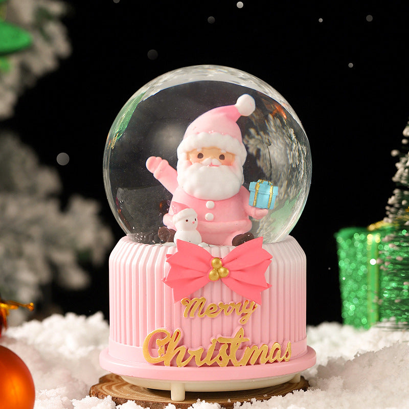Christmas snow globe with music and light