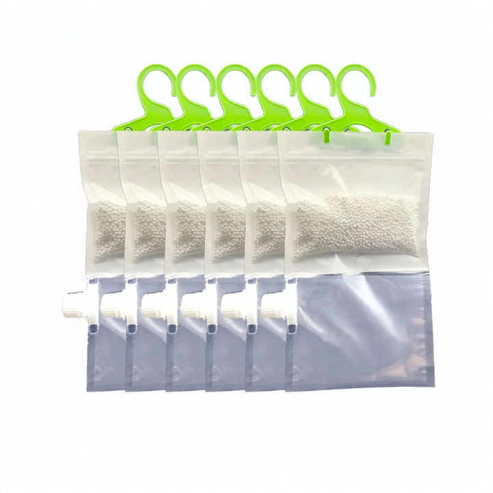 Reusable moisture absorber to hang
