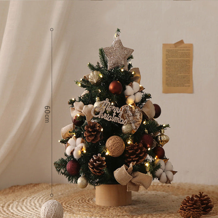 Mini Christmas tree made of PE with lighting and decoration