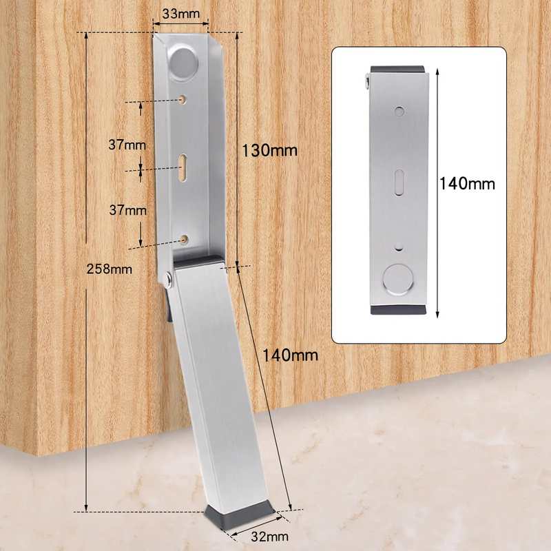 Stainless steel door stopper with foot operation, magnetic