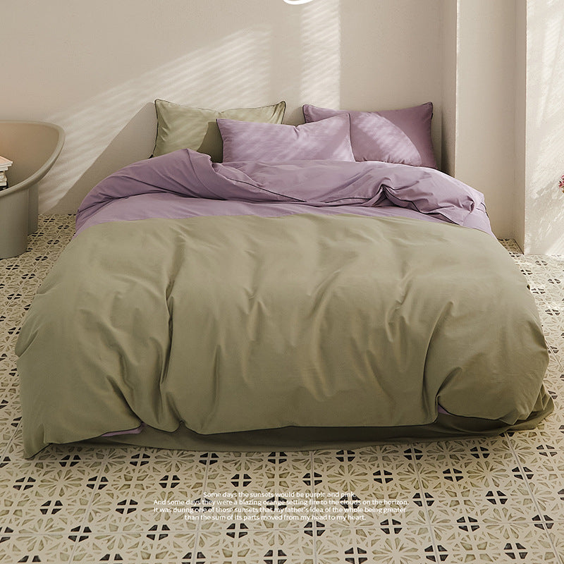Nordic cotton bedding set, brushed, solid color