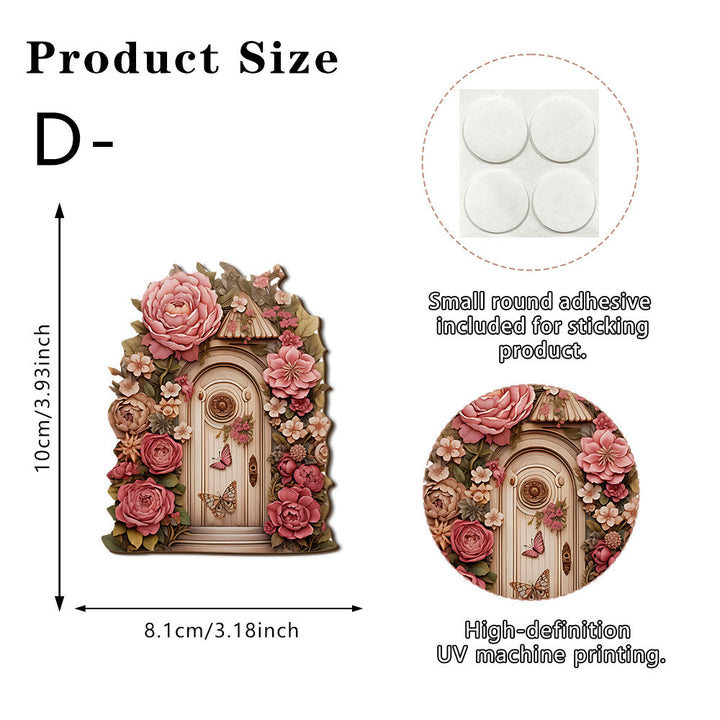 Decorative miniature fairy door made of wood for plants and gardens
