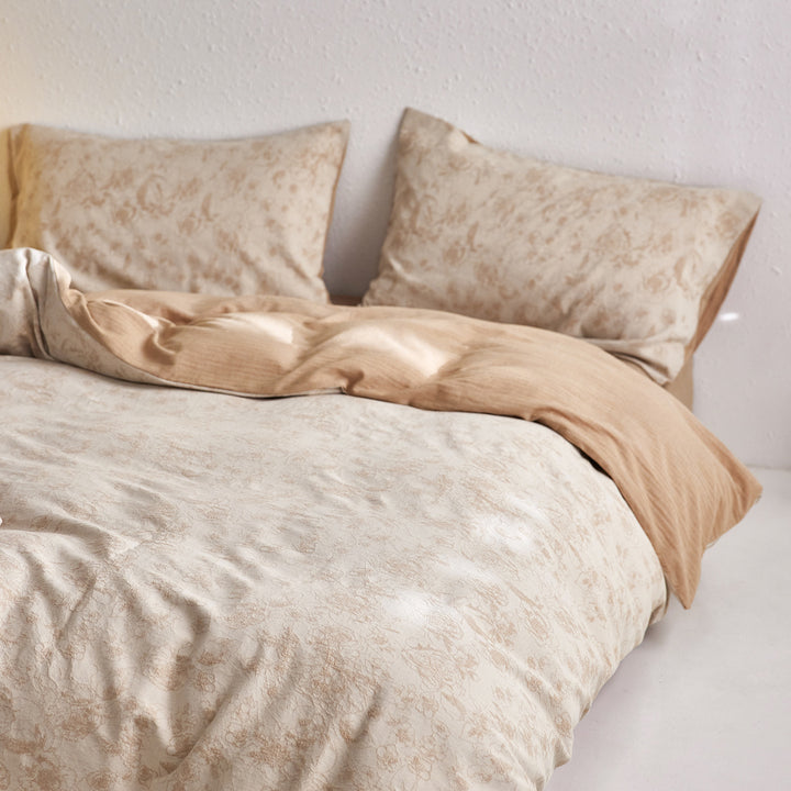 Cotton bedding set, 4-piece, color weaving
