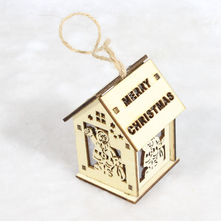 Decorative illuminated miniature wooden house