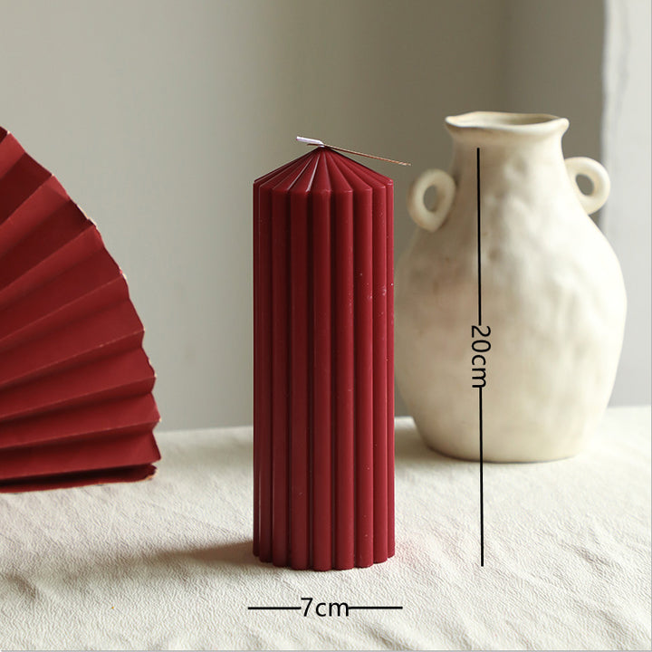 Handcrafted scented candle made from soy blend, wine red