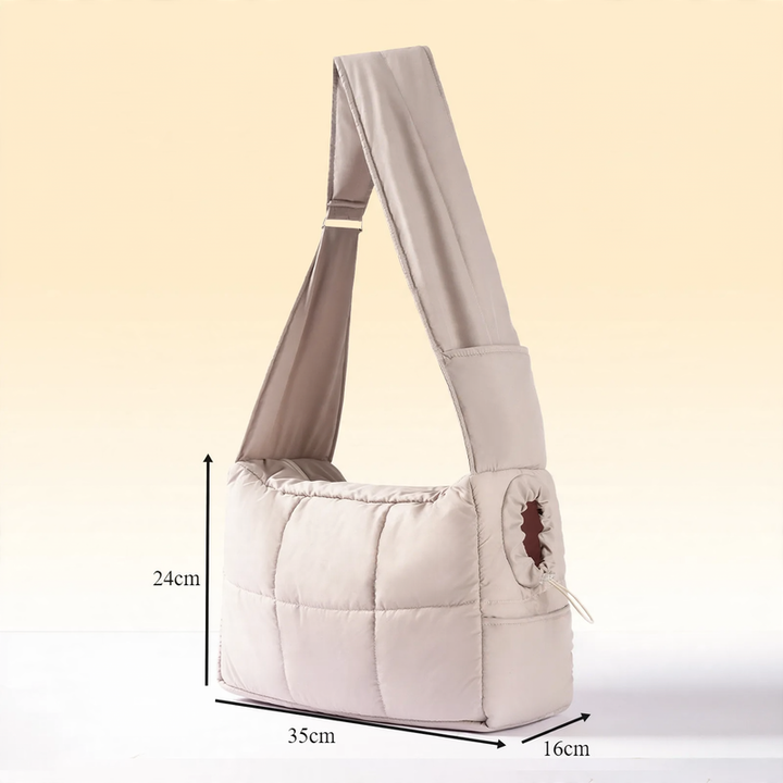 Sailcloth tote bag with adjustable strap for pets