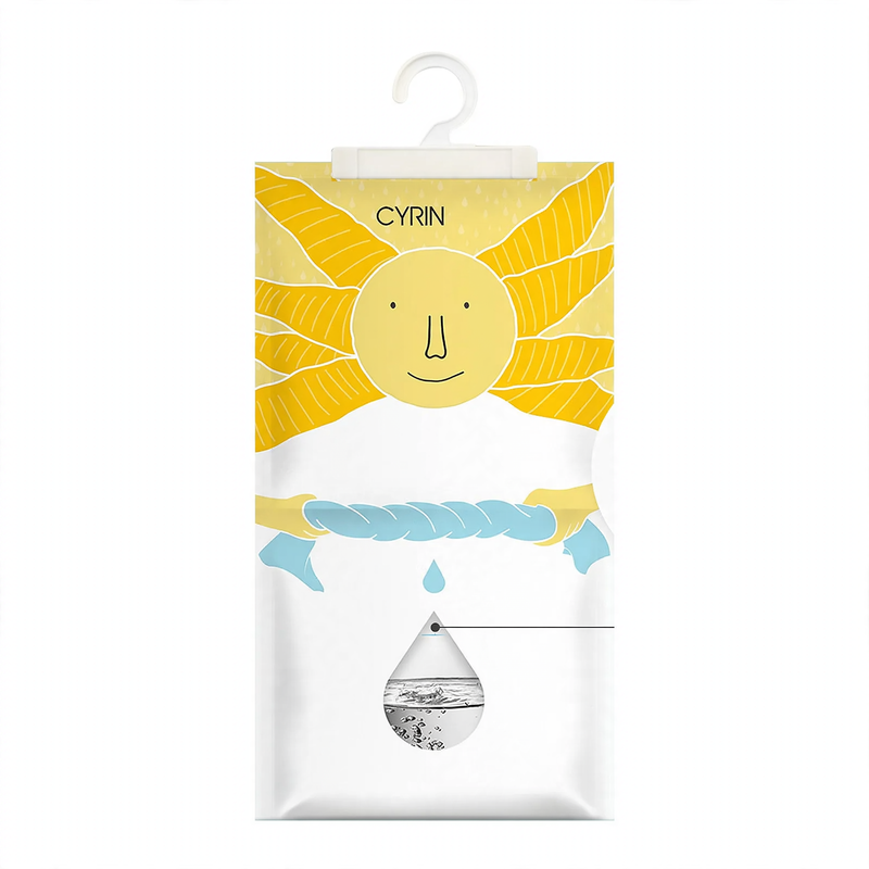 Hanging dehumidifier bag for wardrobes