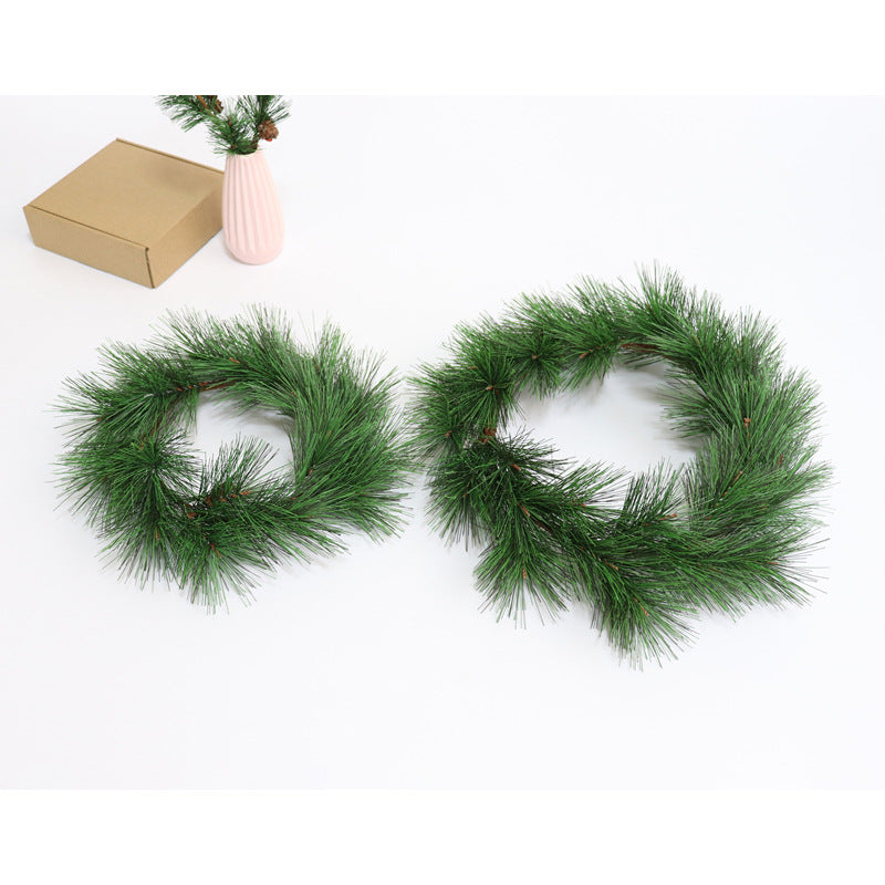 Christmas wreath made of PVC pine needles