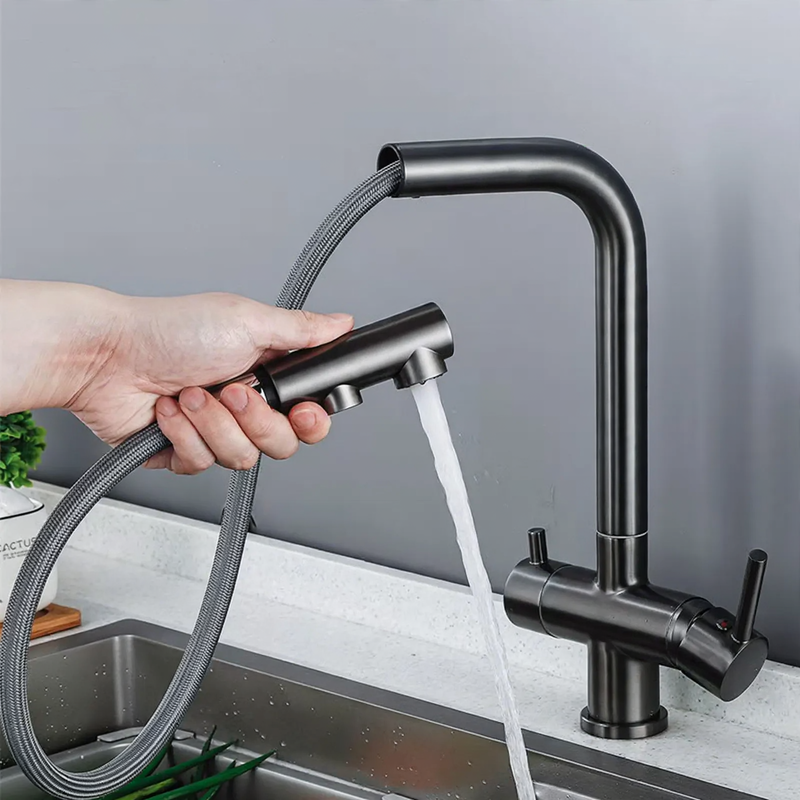 Kitchen faucet stainless steel 304, single lever mixer tap