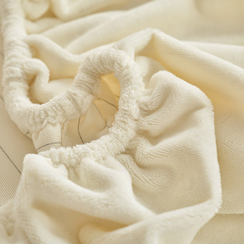 Milk fiber fleece fitted sheet for winter