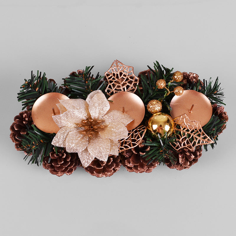 Handcrafted Christmas wreath for candle holder
