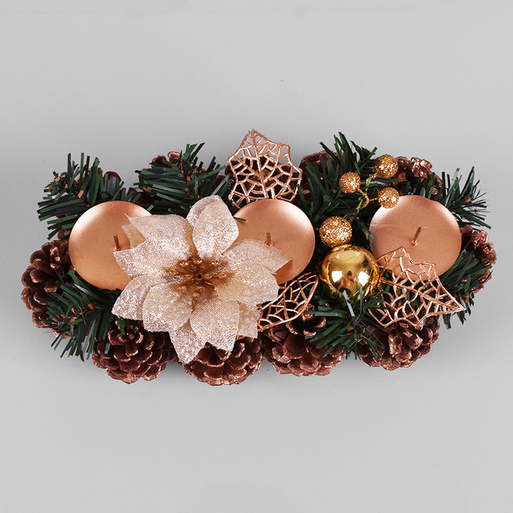 Handcrafted Christmas wreath for candle holder