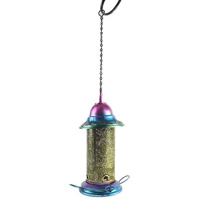 Telescopic metal feed station for the garden
