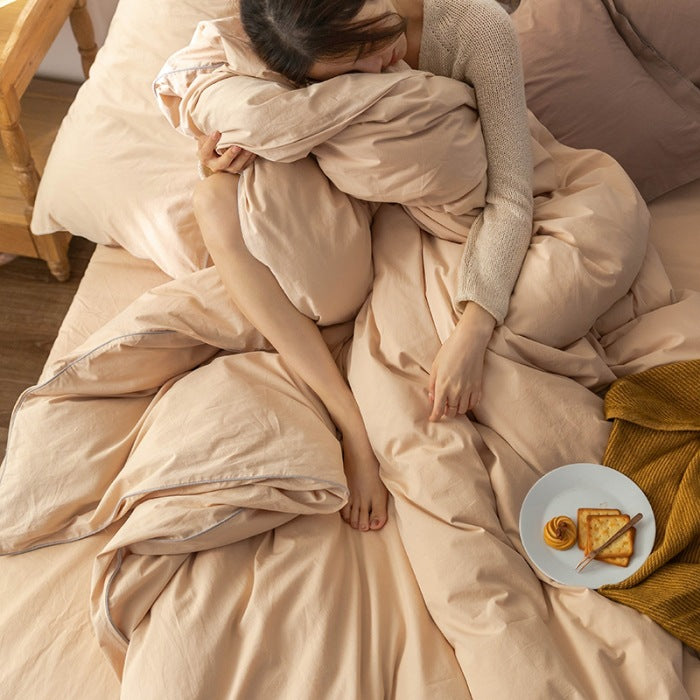Minimalist Cotton Bedding Set, 4-piece