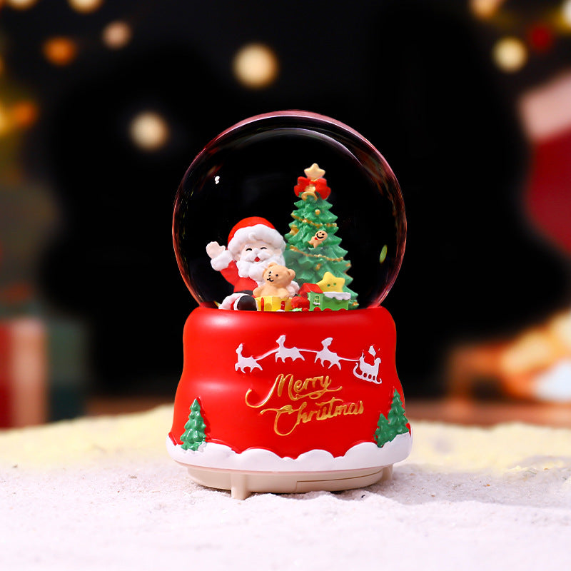 Christmas snow globe with music and light