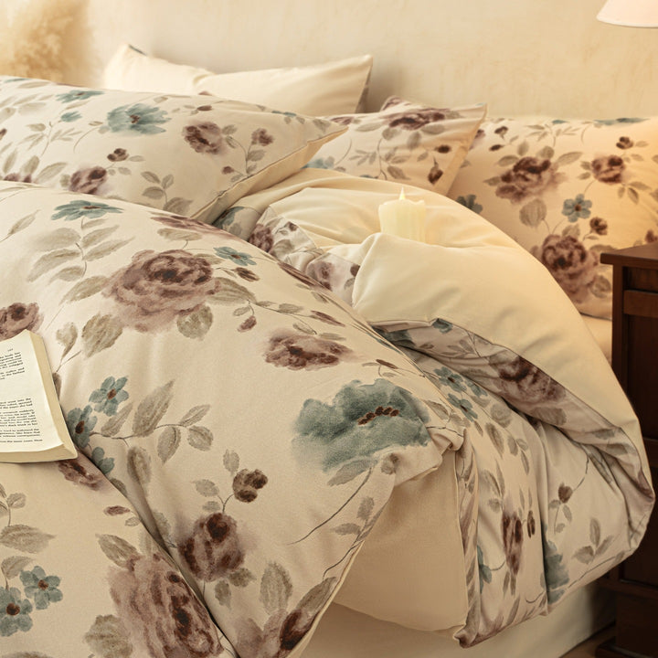 Brushed cotton bedding set, vintage style