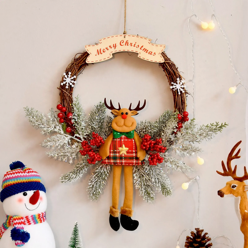 Christmas wreath with natural elements, European style