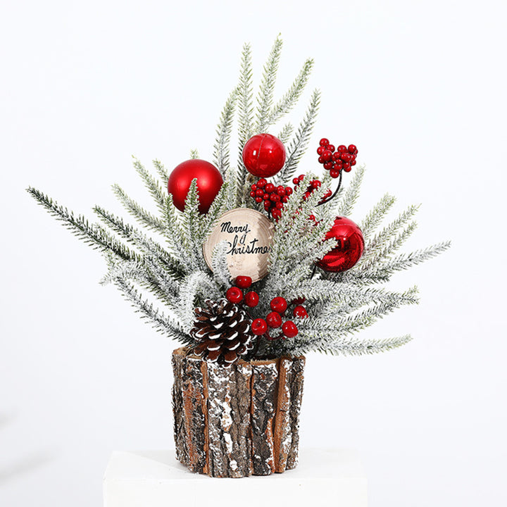 Mini Christmas tree in wooden barrel, 35 cm