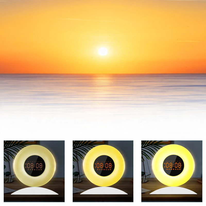 Intelligent LED wake-up light with sunrise and sunset simulation