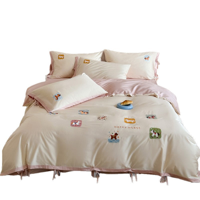 Cotton bedding set, 100S, cartoon pattern