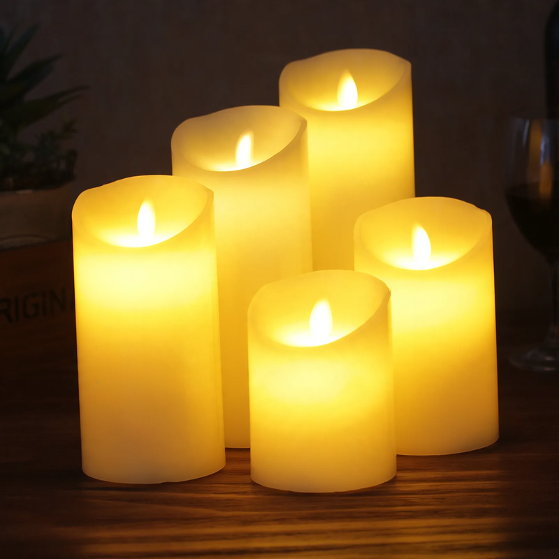 LED stump candle made of stearin, with remote control