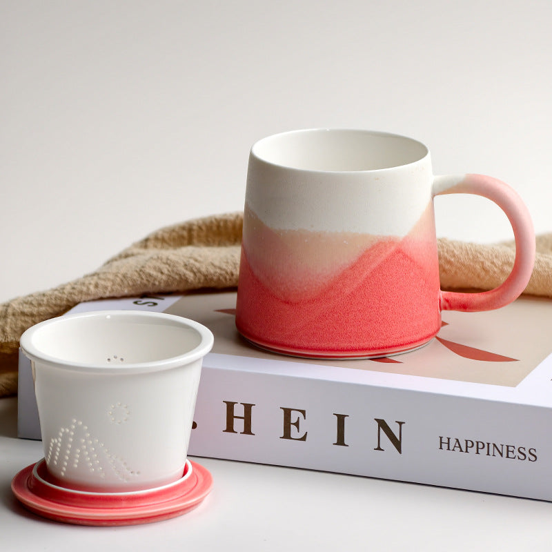 Ceramic coffee mug with tea strainer, 350 ml