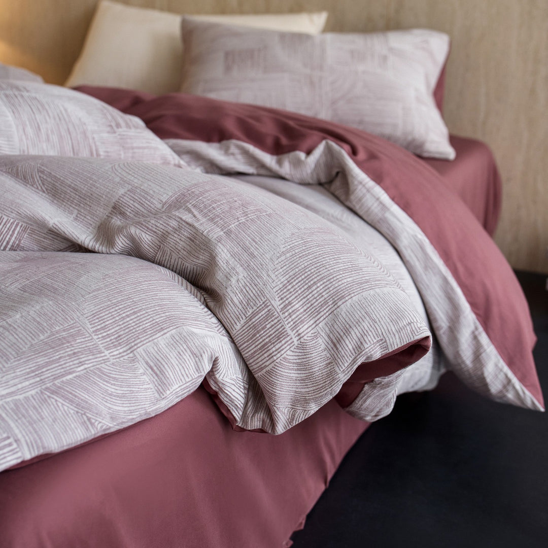 Cotton bedding set, 100S, brushed, geometric