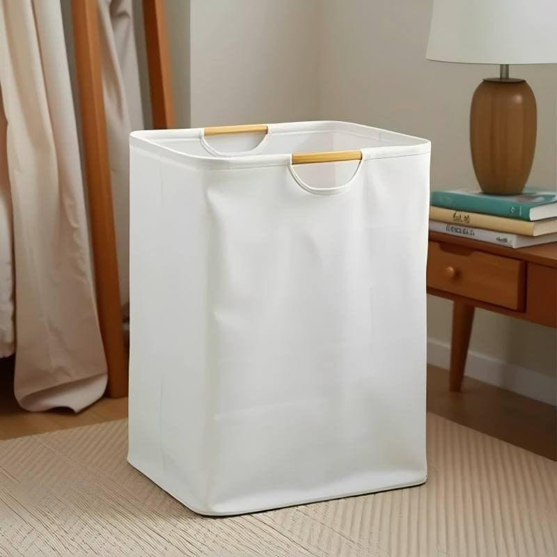 Foldable laundry basket made of cotton and linen