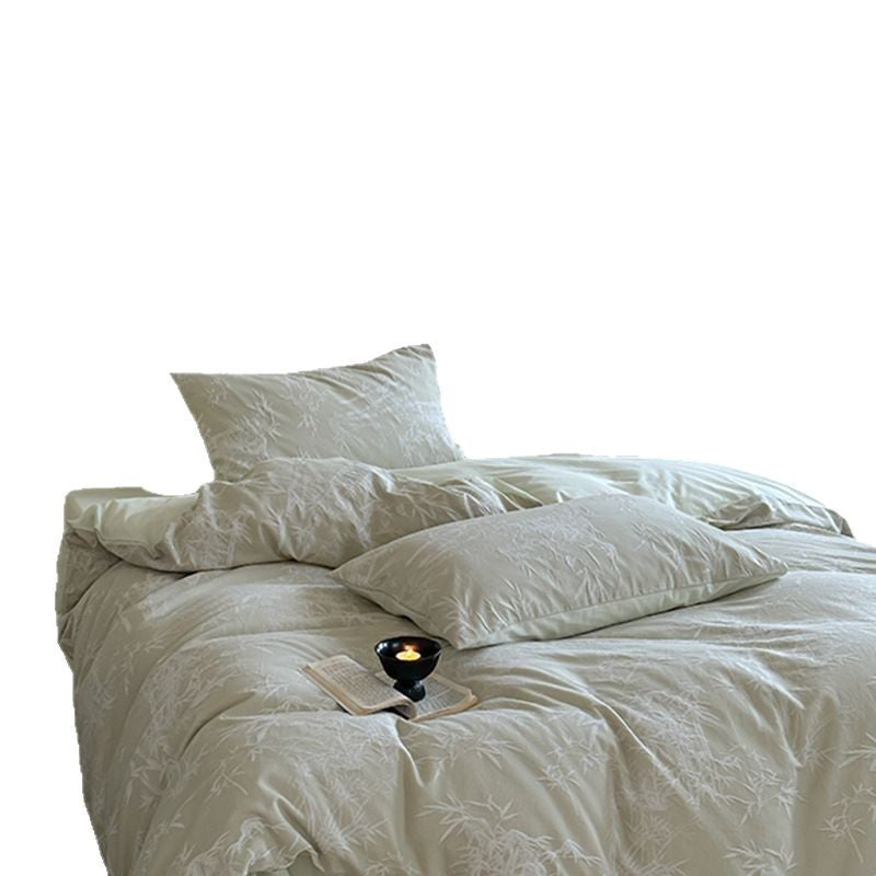 Cotton bedding set with jacquard woven texture