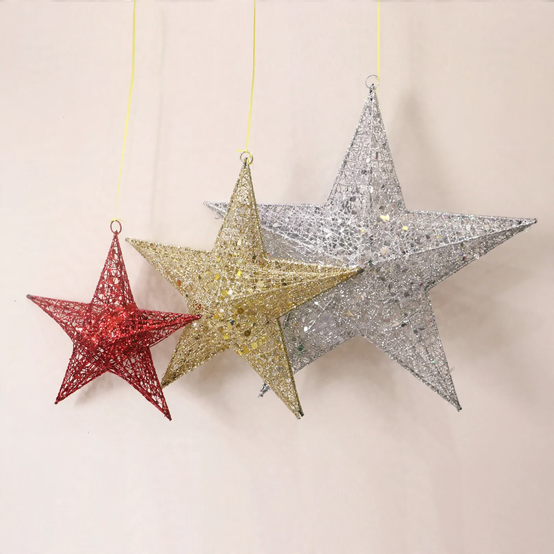 Illuminated Christmas tree star made of iron
