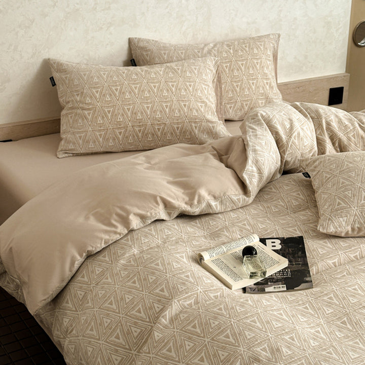 Washed-Cotton bed set, 3–4 pieces, hypoallergenic