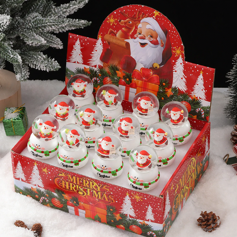 Handcrafted Christmas snow globe with light