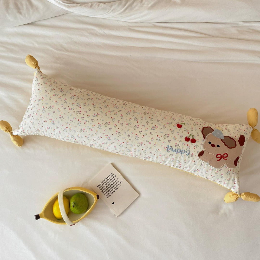 Long cotton nursing pillow, removable cover