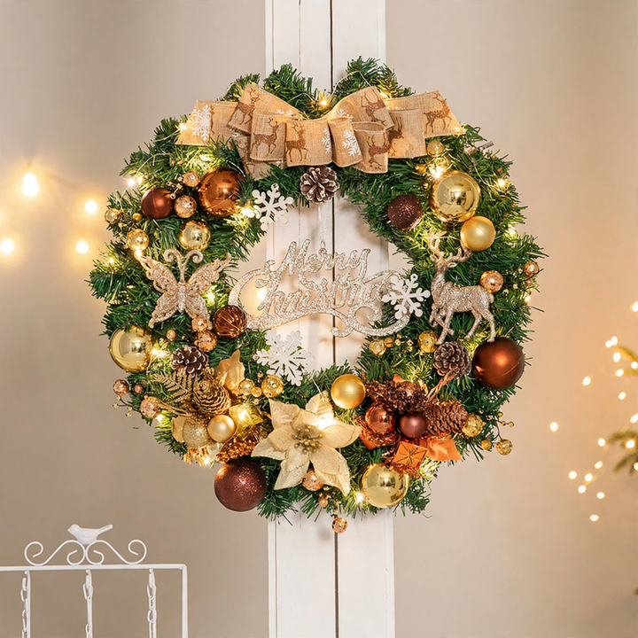 Christmas wreath made of PVC, handcrafted