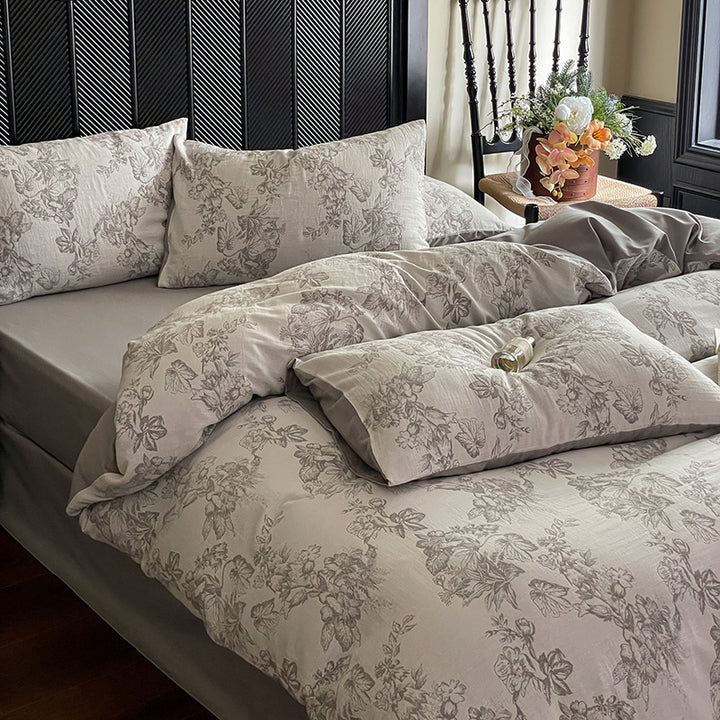 Cotton bedding set with jacquard weave