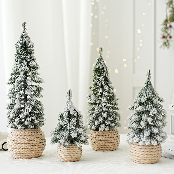 Mini Christmas tree with flocking, PE, table decoration