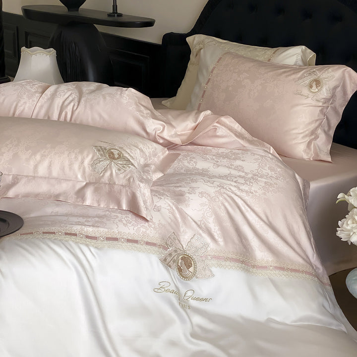 Bedding set, cotton, lace and embroidery