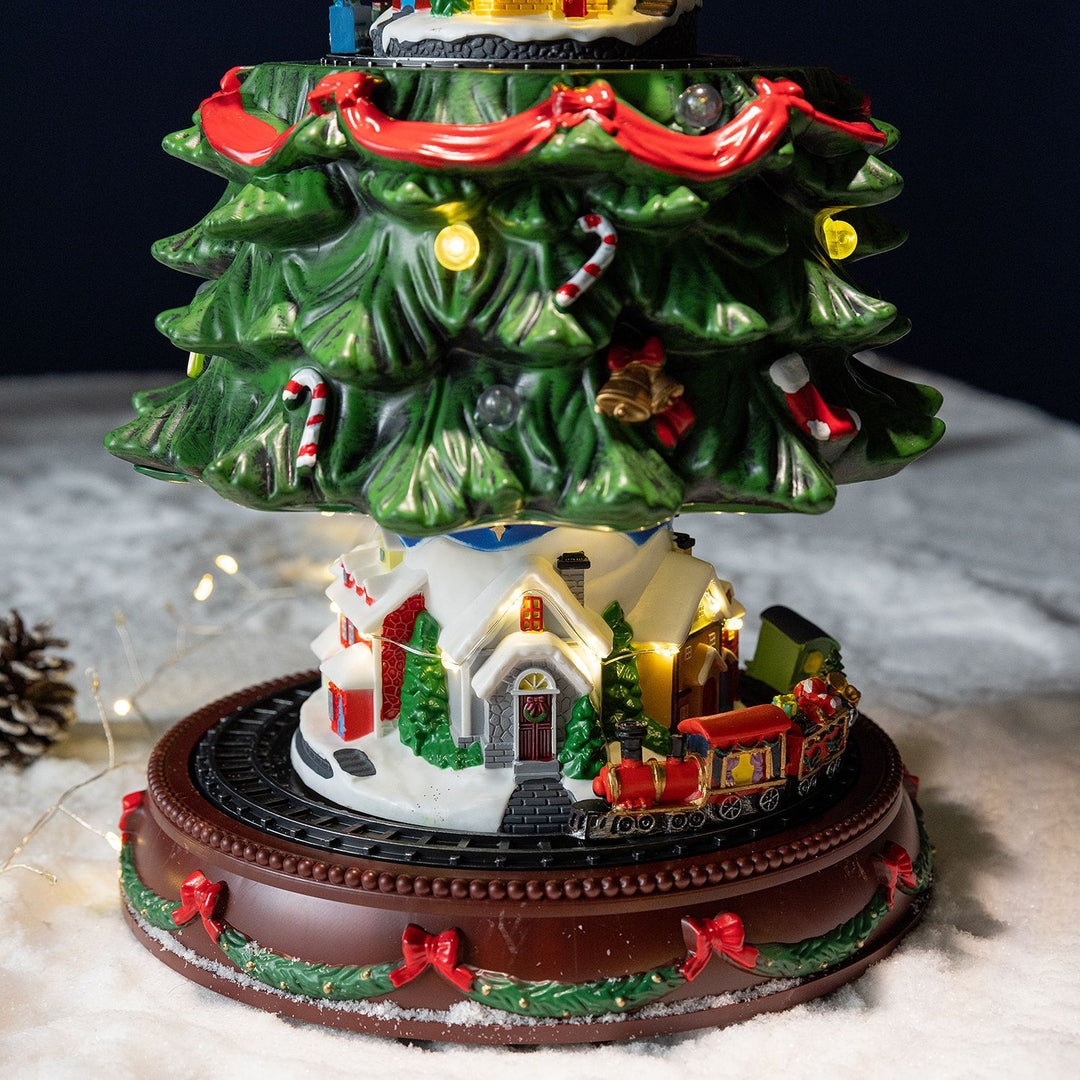 Christmas tree music box with rotation and lifting function