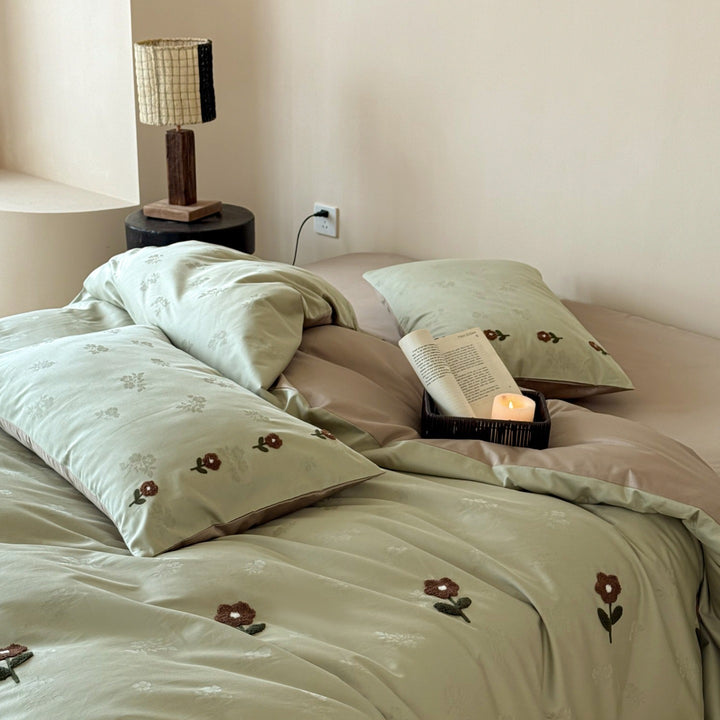 Cotton bedding set, jacquard, fleece finish