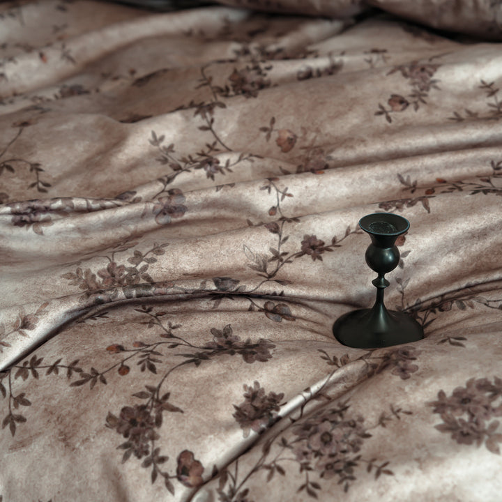 Cotton bedding set, floral pattern, satin weave
