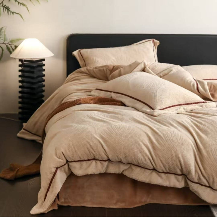 Milk fleece bedding set, 230g, with relief pattern